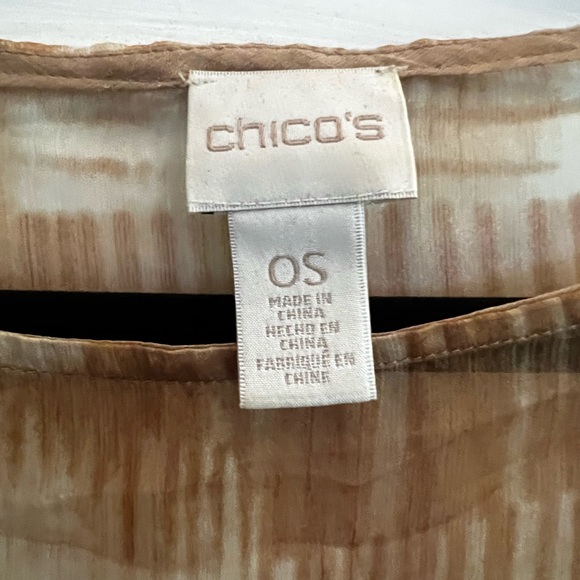 Chico’s lightweight poncho, tan with black leopard print edge - Picture 2 of 2